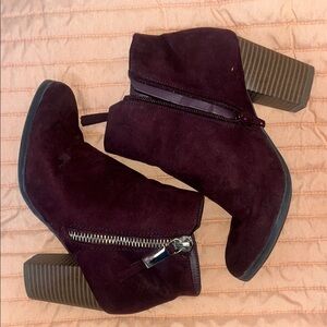 Women's Suede Ankle Boots - Purple